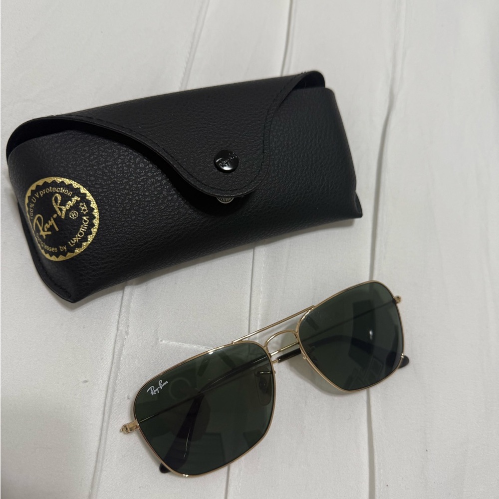 Ray-Ban Gold Frame Sunglasses with Black Case